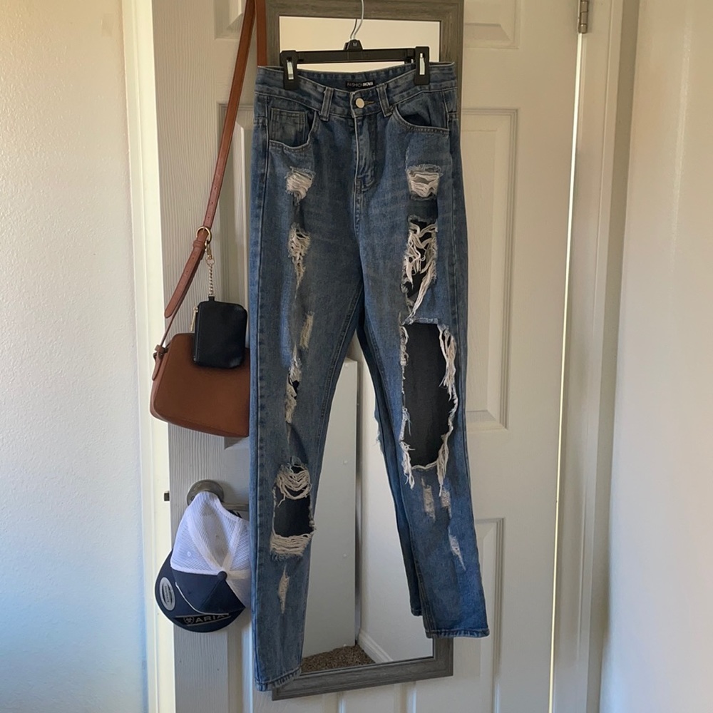 Fashion Nova Dark Wash Boyfriend Pants